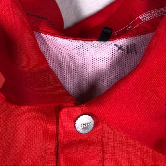 Nike Tiger Woods Collection TW Glow Polo Golf Shirt DRI-FIT Red Small 639822-657 - Picture 3 of 10